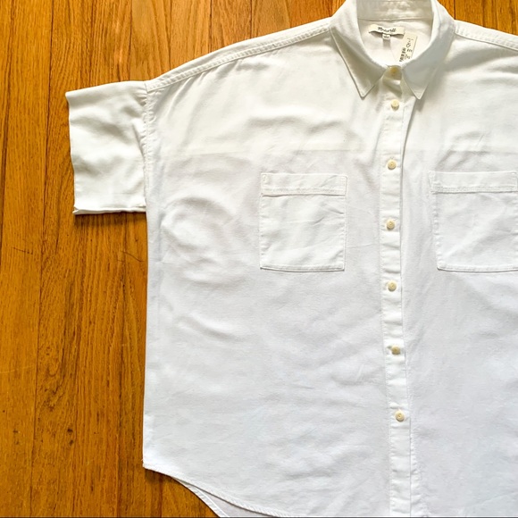 Madewell NWT Pure White Cotton Courier Shirt M - Picture 4 of 10